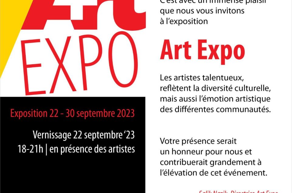 Du 22 au 30.9 2023 EXPOSITION COLLECTIVE Art Expo, rue du Valentin 32, 1004 Lausanne